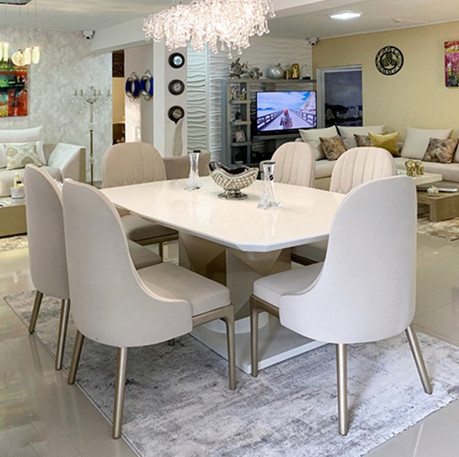 Mesa de Comedor Zebrano 6 Puestos Elegancia y Diseño