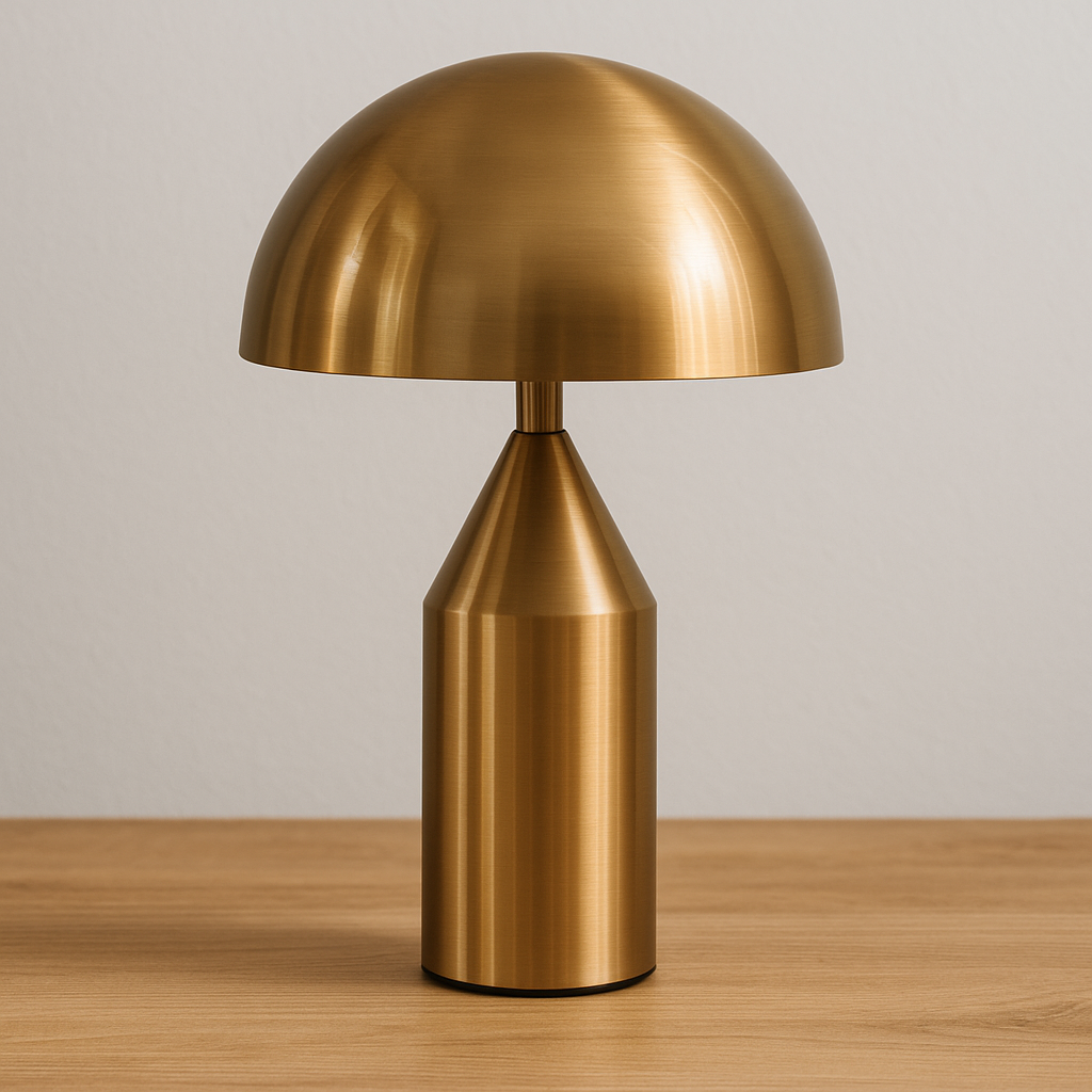 LAMPARA DE MESA DOMO DORADO